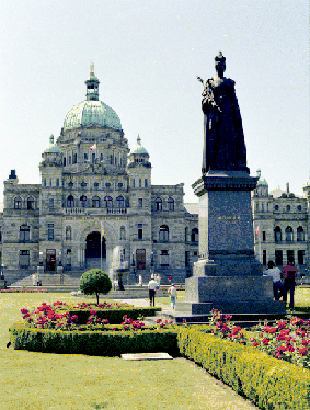 Queen Victoria's statute in front of the BC Legislature