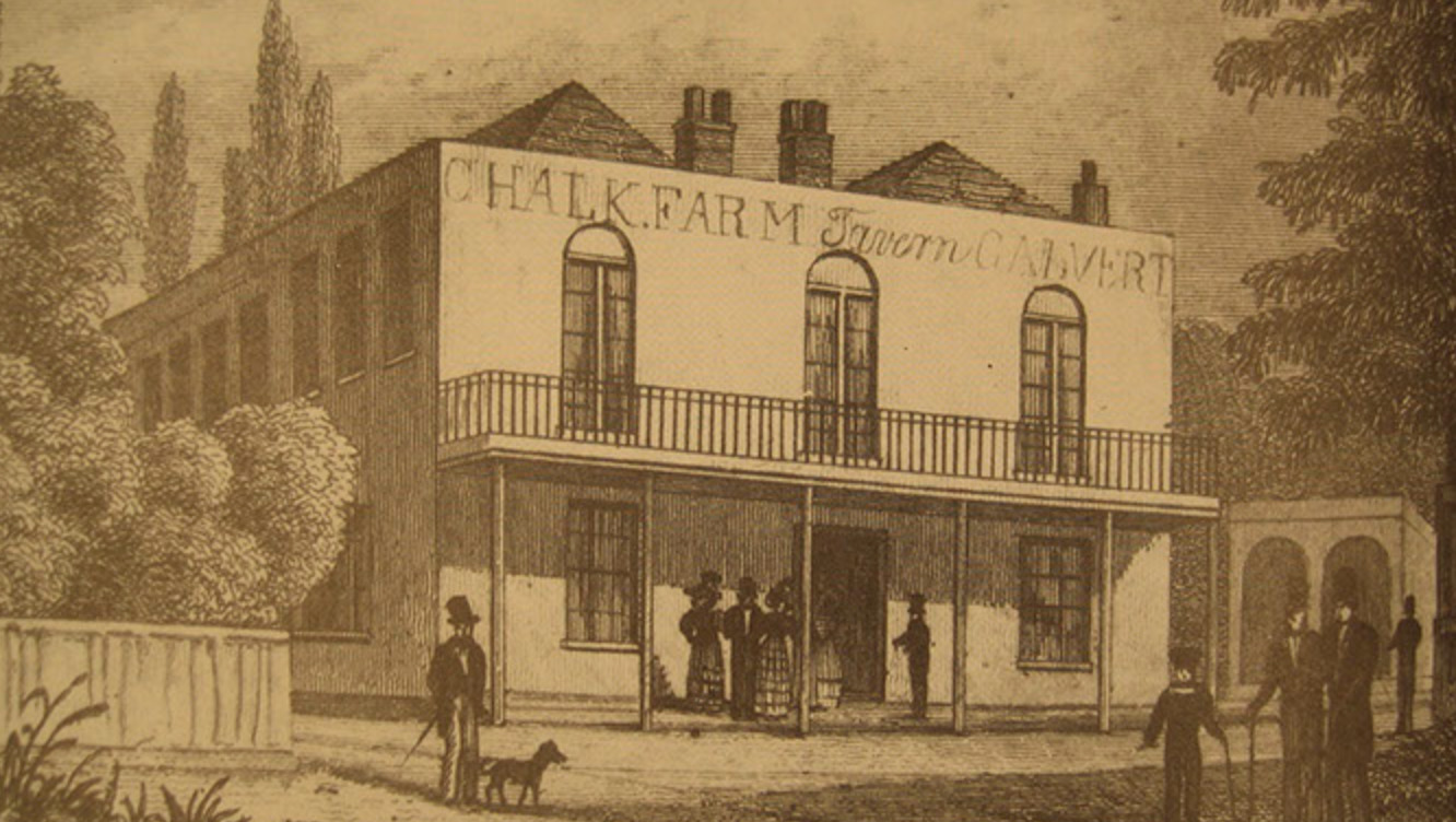 Chalk Farm Tavern c.1830. Click to enlarge.