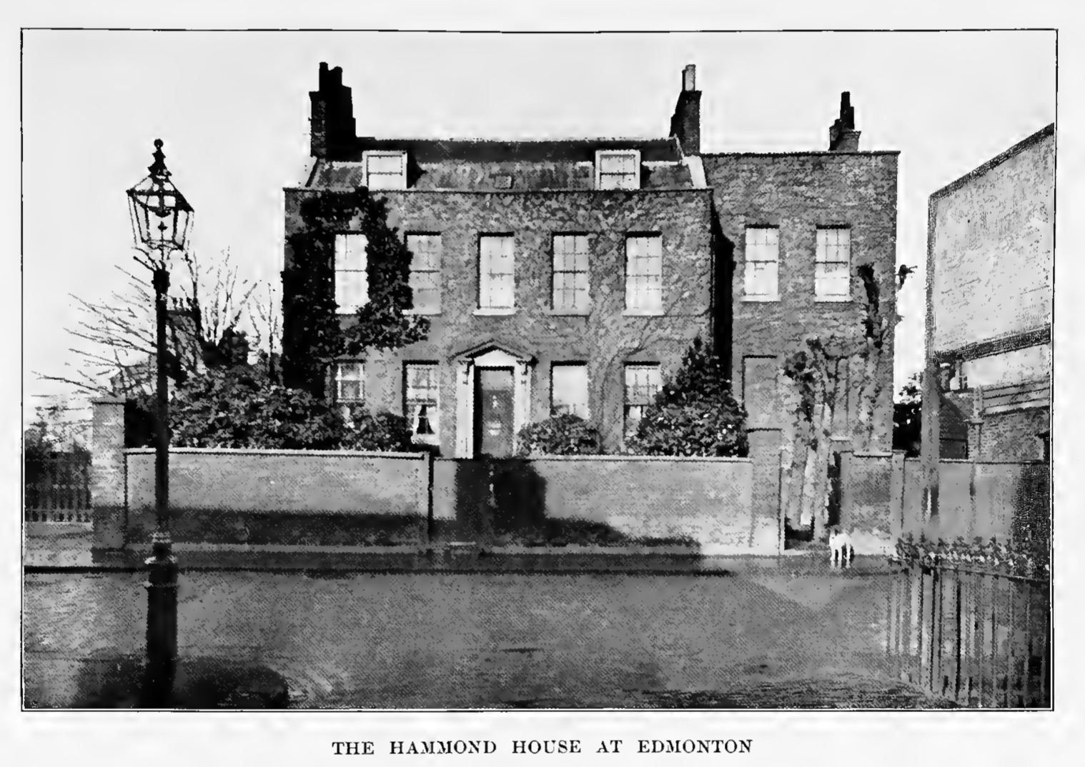 Hammond House at Edmonton, from Albert Elmer Hancock’s 1908 biography of Keats
        (click to enlarge)
