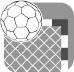 Handball and net picture - links to Roedovre Haandboldklub site