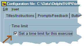 Configuration showing timer selected