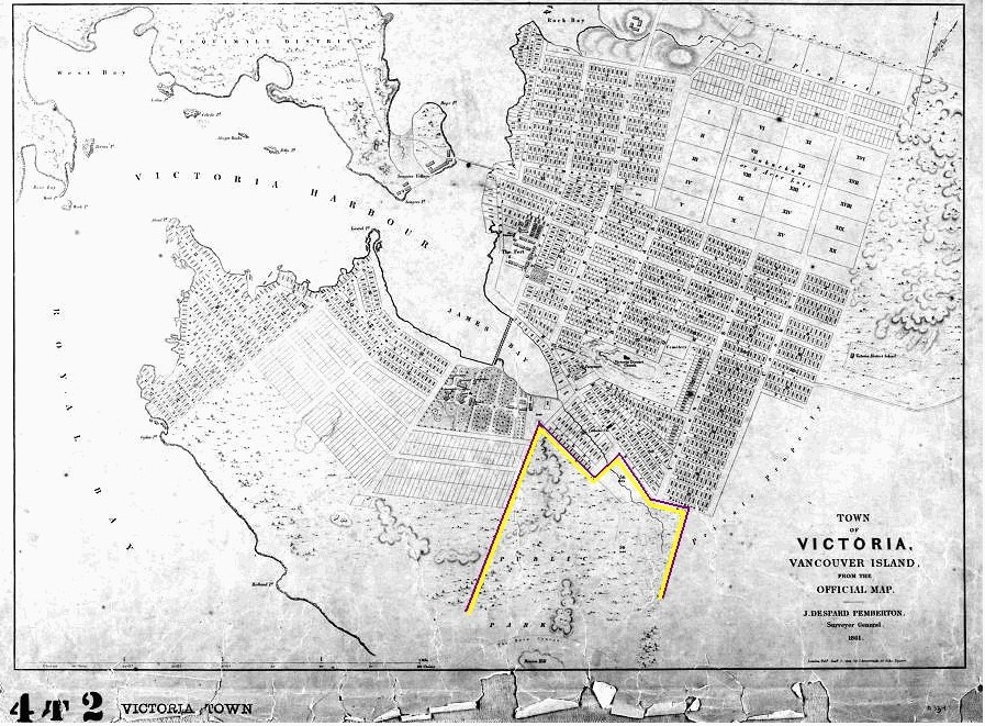 Town of Victoria, 1861 showing park boundaries