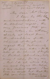 Letter requesting admission, BC Archives NC-B77