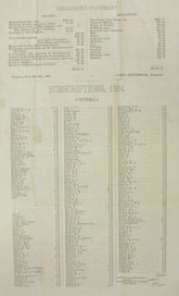 List of Subscribers to the orphans' home, 1884