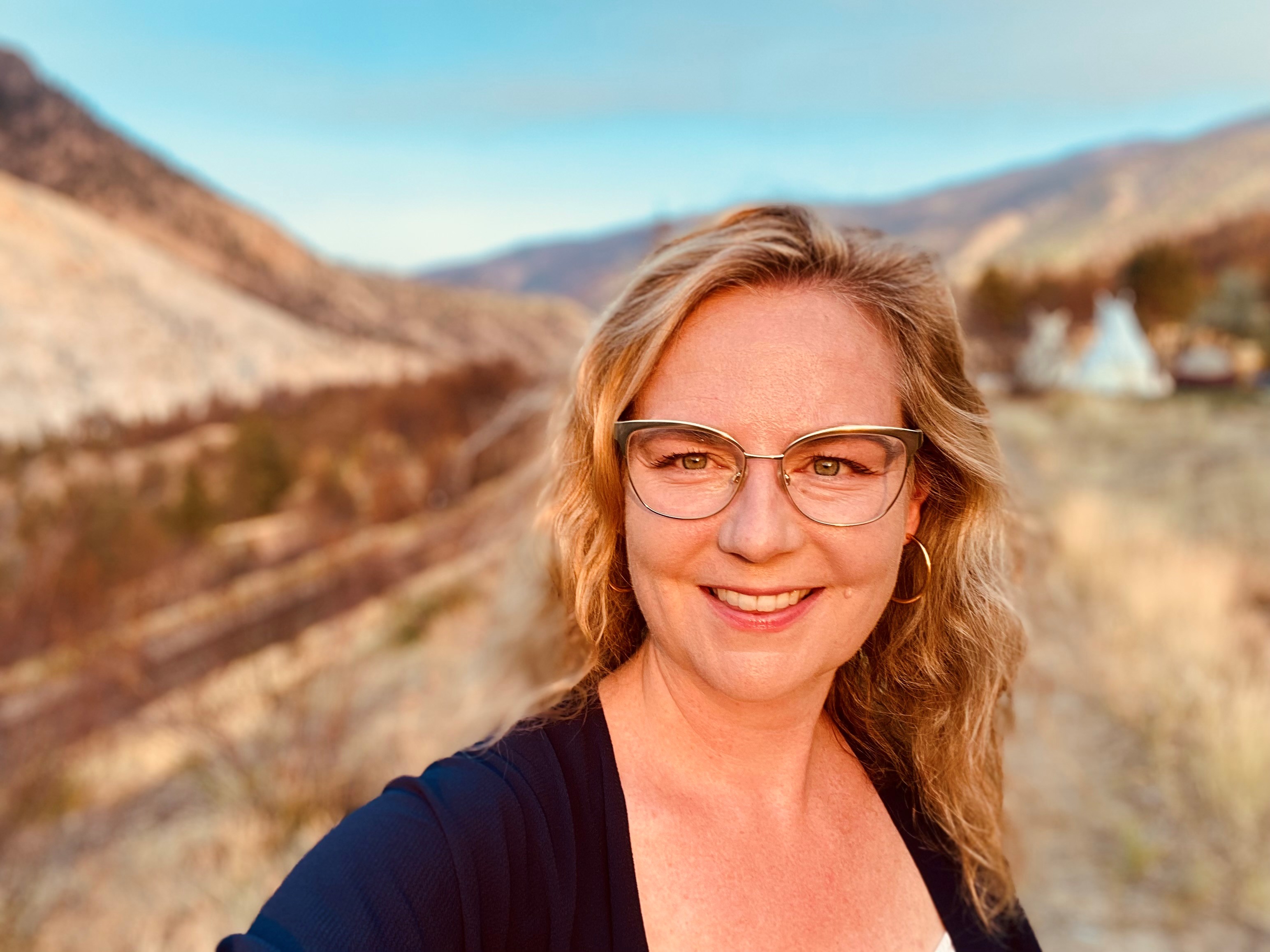 Pia Russell, smiling, in Lytton
